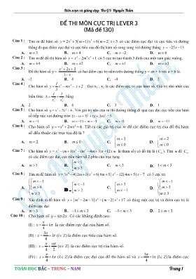 Đề thi đánh giá năng lực THPT Quốc gia môn Toán năm 2017 - Chủ đề Cực trị - Mã đề 106